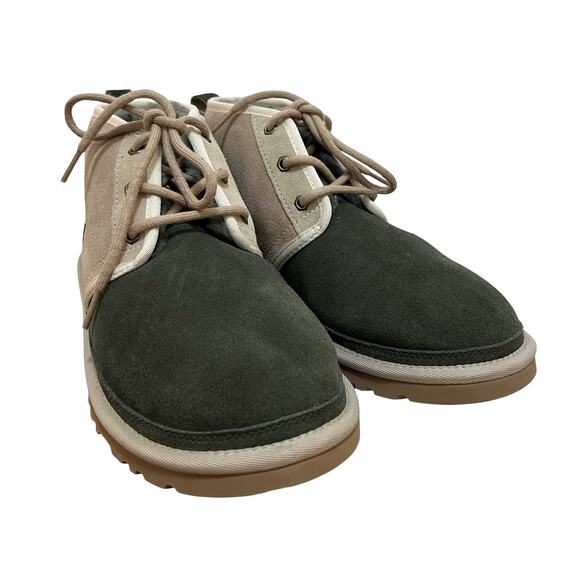 Ugg Neumel Two Tone Suede Lace Up Chukka Boots Mens US 9 EU 42 Shearling Lined - Picture 2 of 12